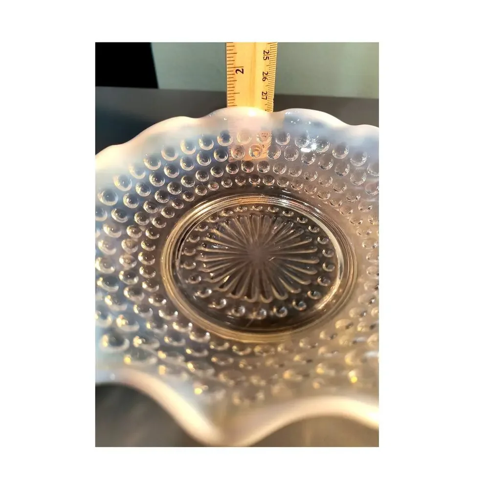 900.  Moonstone Opalescent Hobnail Glass Dish
